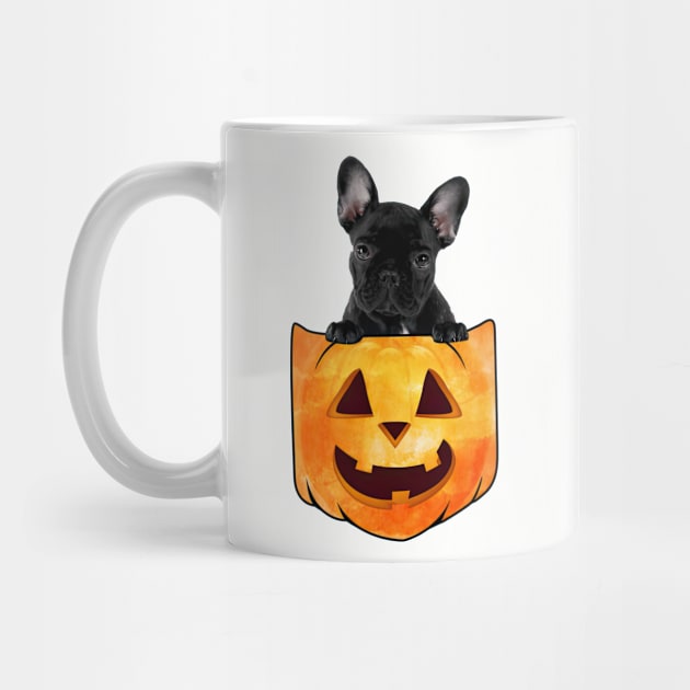 French Bulldog Dog In Pumpkin Pocket Halloween by TATTOO project